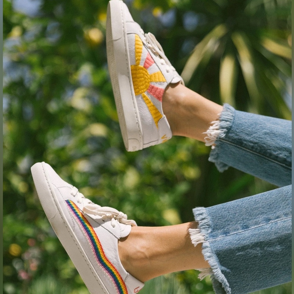 SOLUDOS Leather The Ibiza Sneakers rainbow sunshine 37 7 6.5